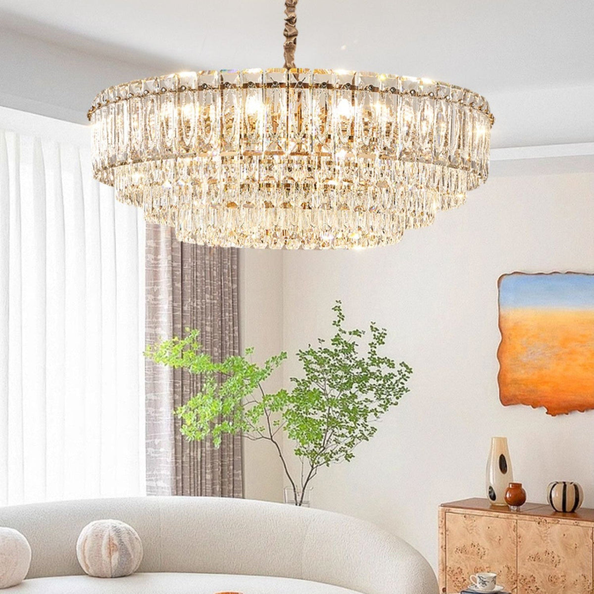 Modern Stepped Crystal Chandelier – Crystal detail 6