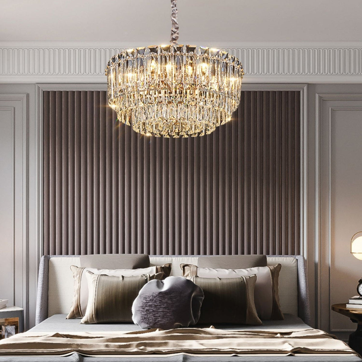 Modern Stepped Crystal Chandelier
