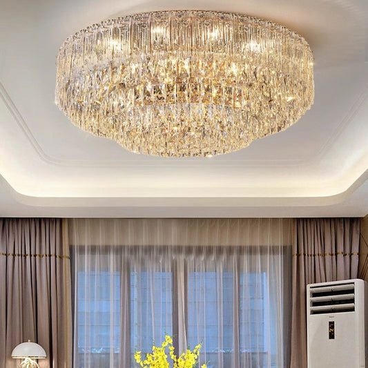 Large Crystal Tiered Ceiling Light