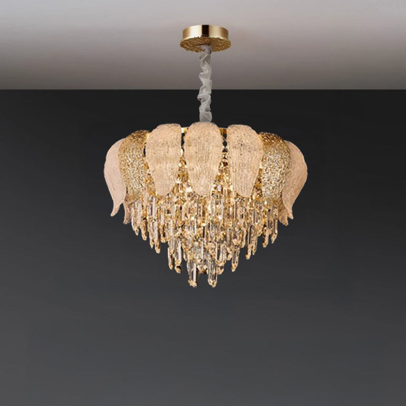 Golden Leaf Crystal Chandelier – Crystal detail 9