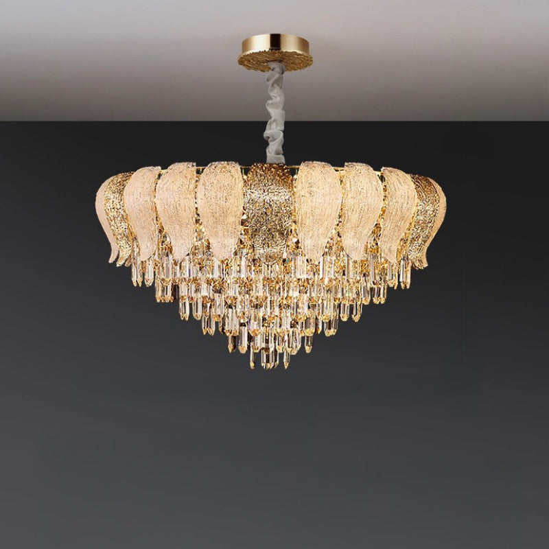 Golden Leaf Crystal Chandelier – Crystal detail 10
