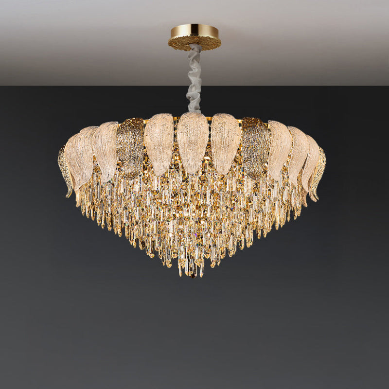 Golden Leaf Crystal Chandelier – Crystal detail 11