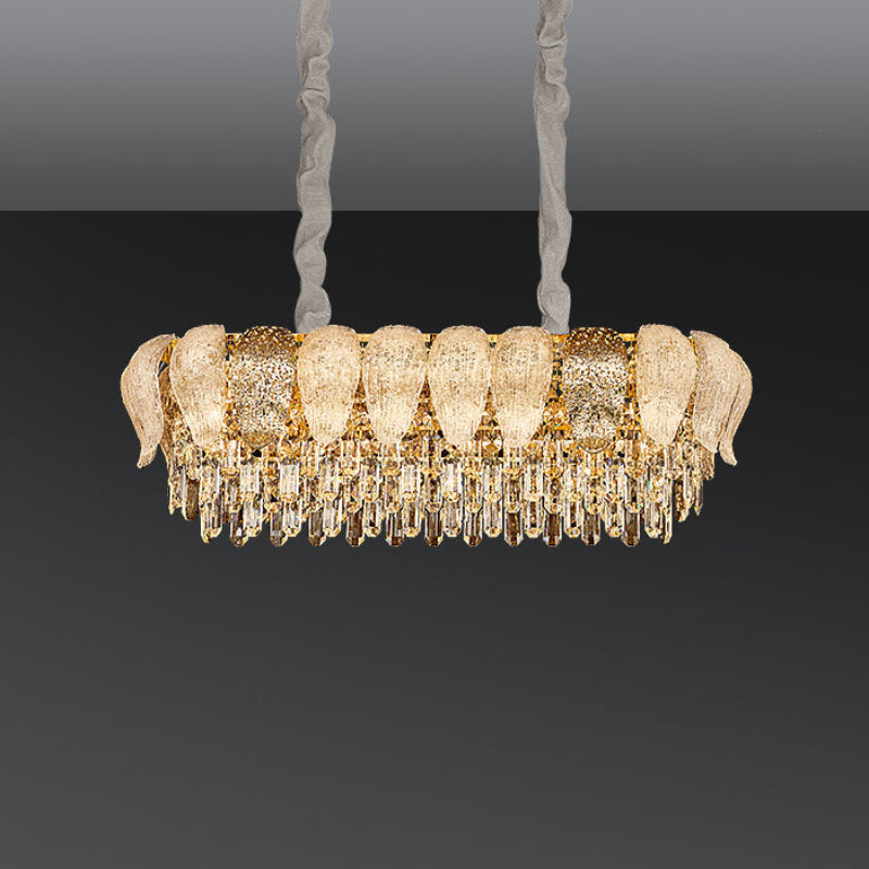 Golden Leaf Crystal Chandelier – Crystal detail 12