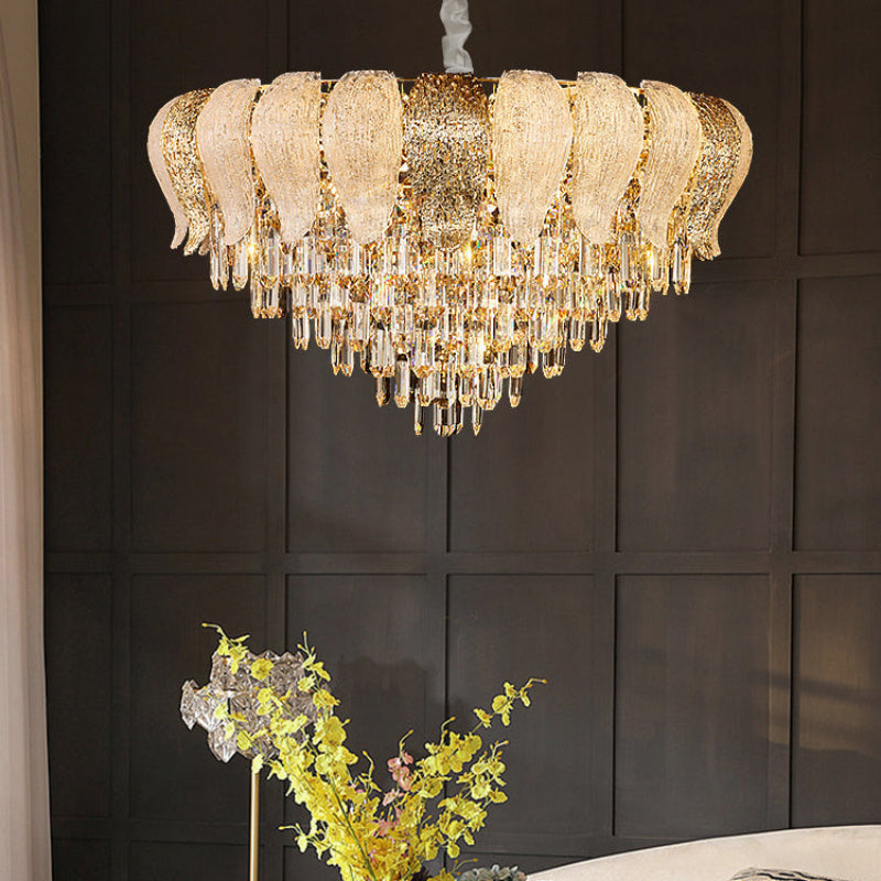 Golden Leaf Crystal Chandelier – Crystal detail 4