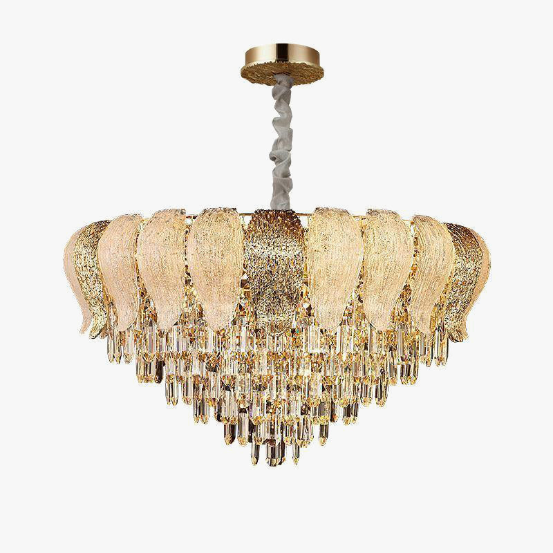 Golden Leaf Crystal Chandelier – Crystal detail 2