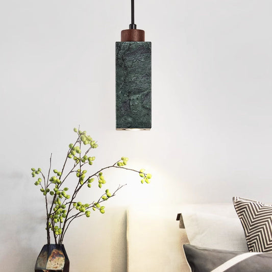 Minimalist Rectangular Travertine Pendant Light