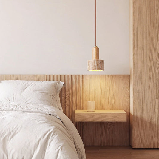 Cylinder Dome Travertine Pendant Light