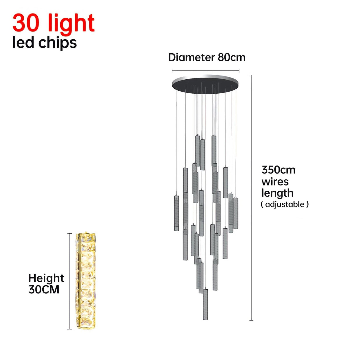 Nordic Crystal LED Chandelier – Crystal detail 41