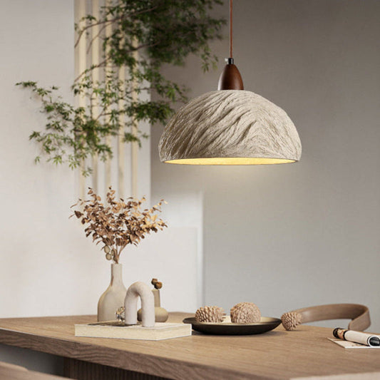 Sculptural Cement Dome Pendant Light