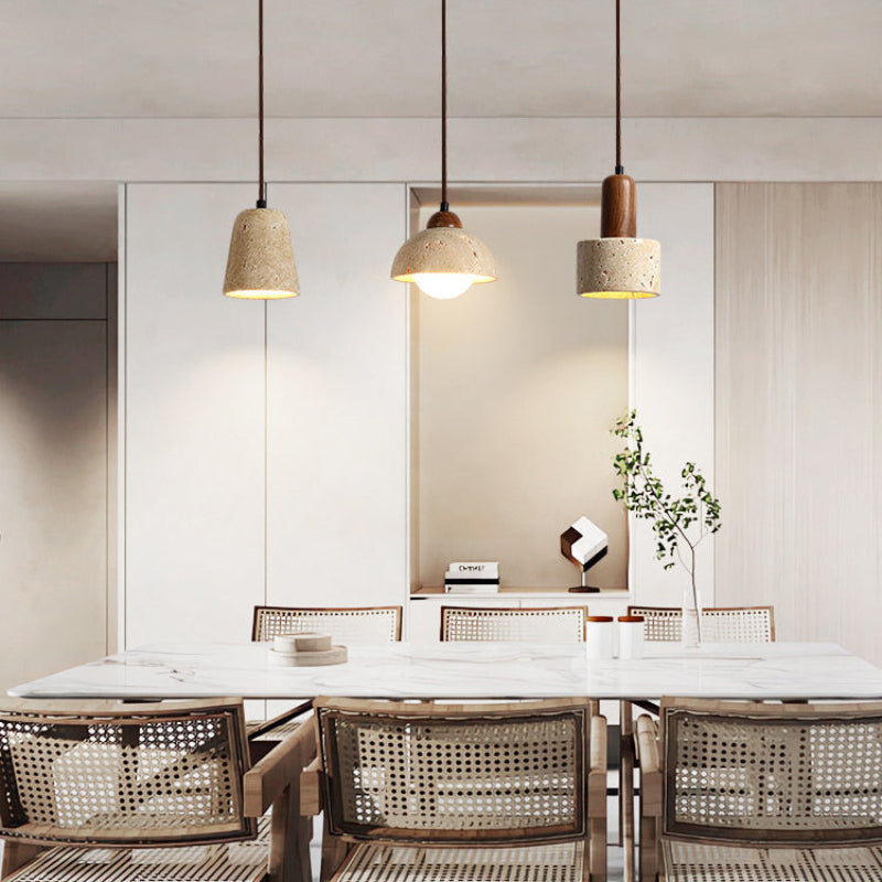 Multiple Combinations Travertine Pendant Light – Travertine detail 3