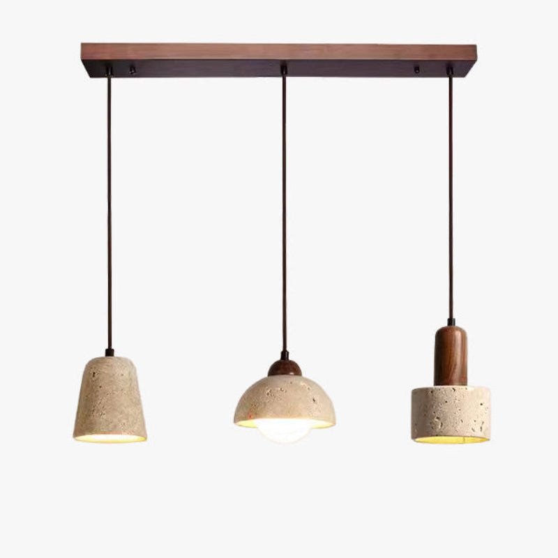 Multiple Combinations Travertine Pendant Light – Travertine detail 2