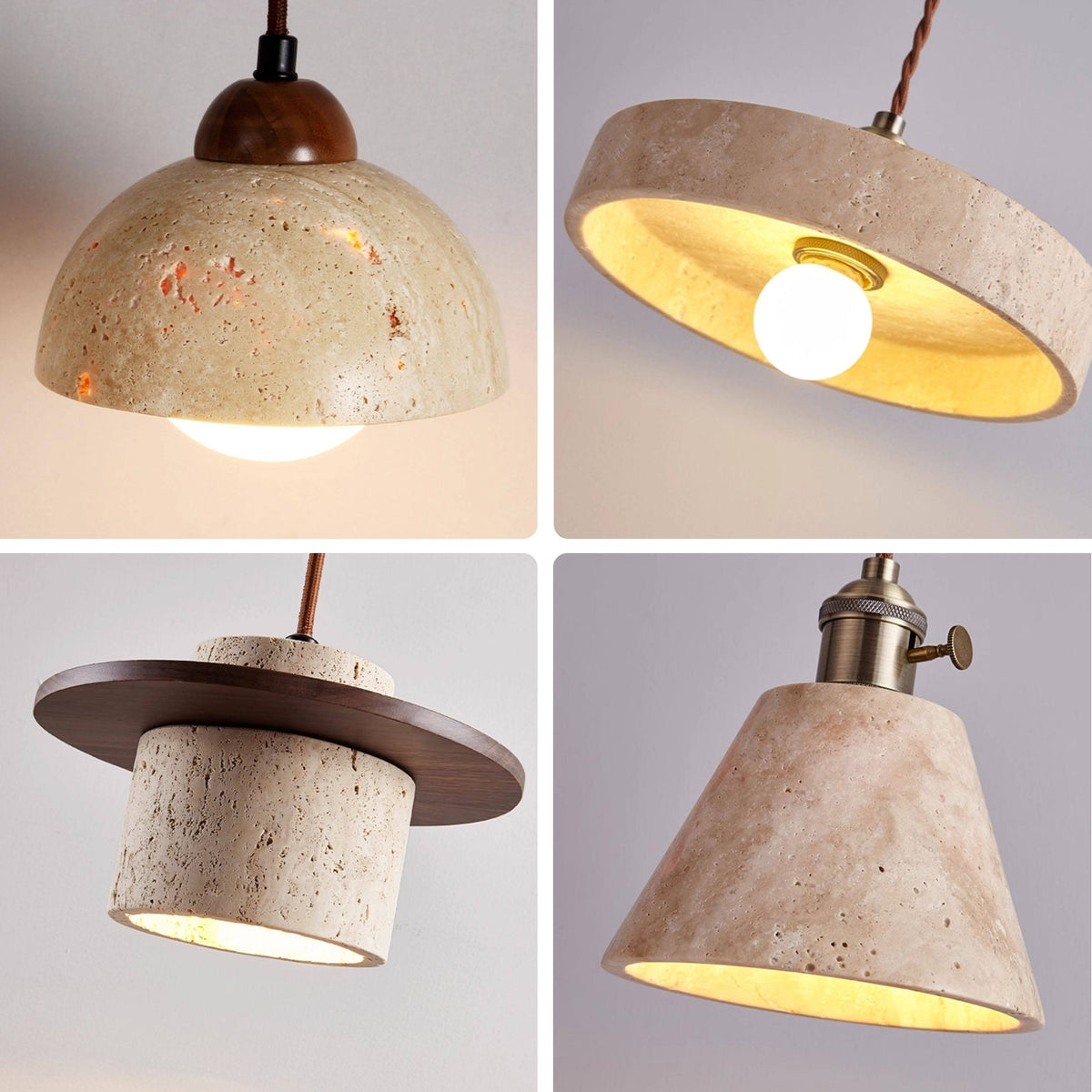 Multiple Combinations Travertine Pendant Light – Travertine detail 8