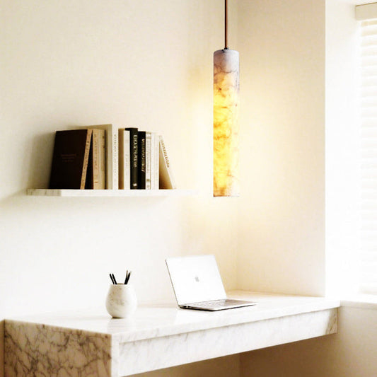 Modern Minimalism Cylinder Alabaster Pendant Light