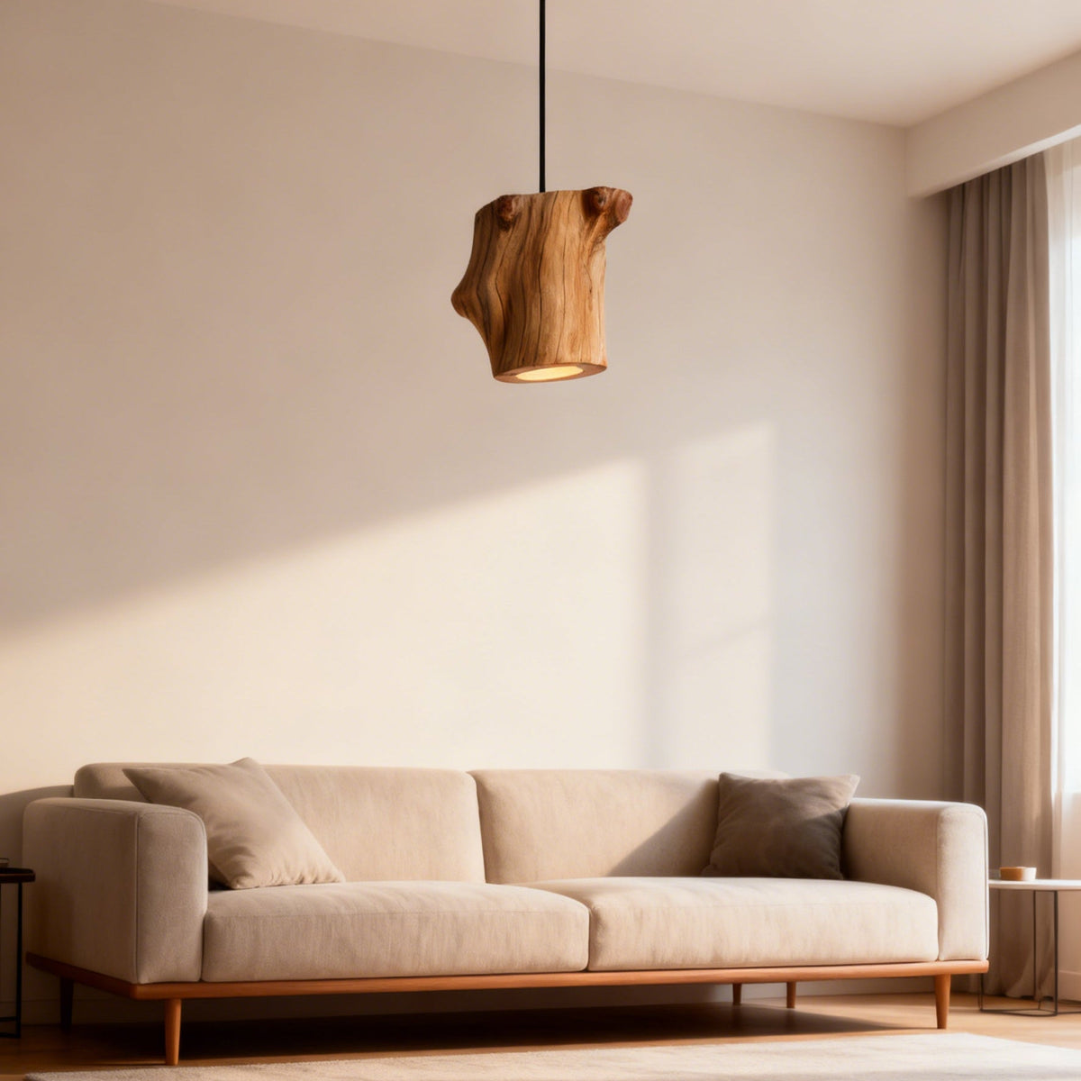 Art Deco Natural Wood Pendant Light – Wood detail 4