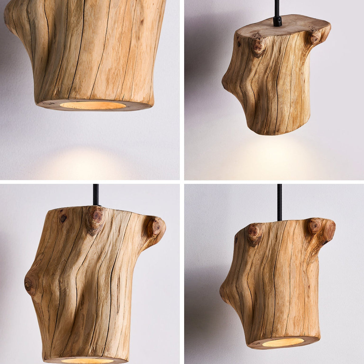 Art Deco Natural Wood Pendant Light – Wood detail 7