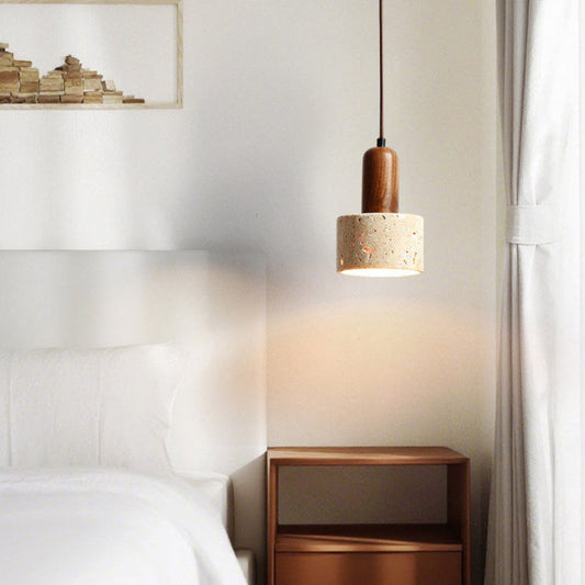 Minimalism Travertine Drum Pendant Light