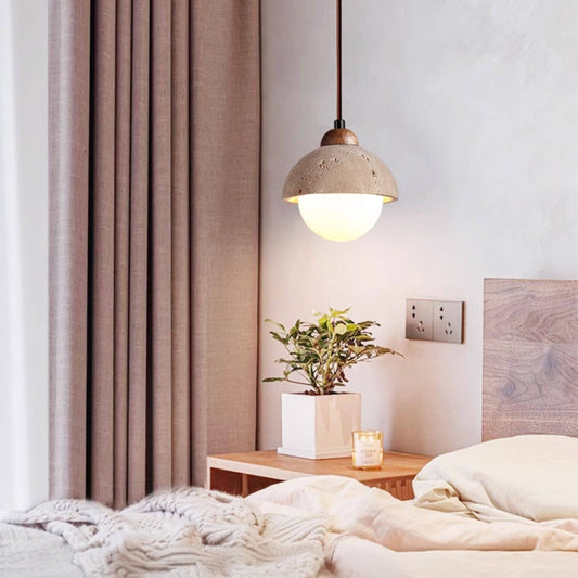Travertine Globe LED Pendant Light