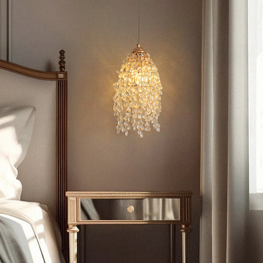 French Art Glass Fringe Pendant Light