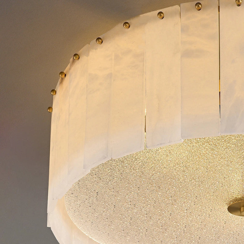 Modern Drum Alabaster Ceiling Light – Alabaster detail 11
