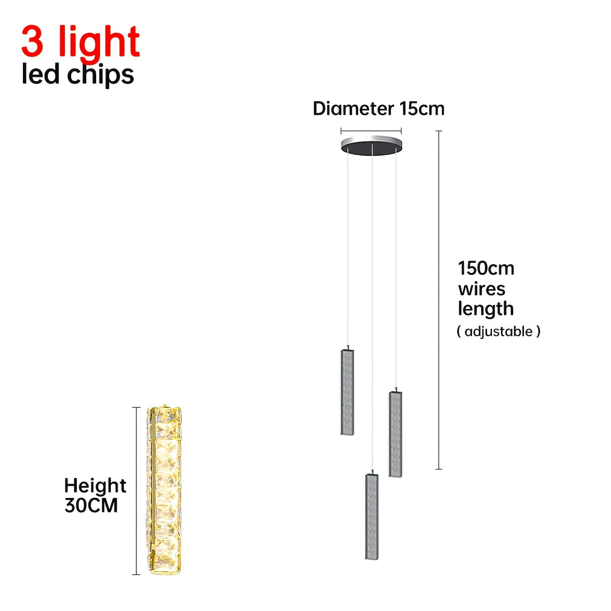 Nordic Crystal LED Chandelier – Crystal detail 20