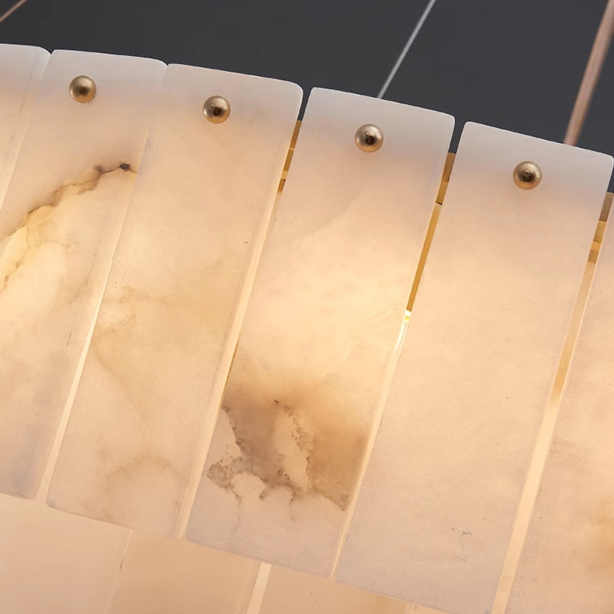 Modern Tiered Ring Alabaster Chandelier – Alabaster detail 7