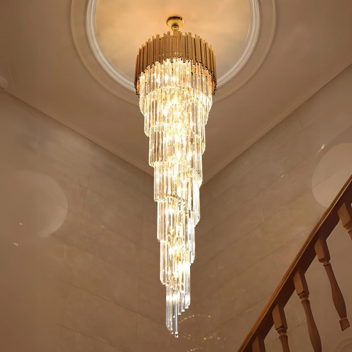Crystal Round Steel Chandelier – Crystal detail 6