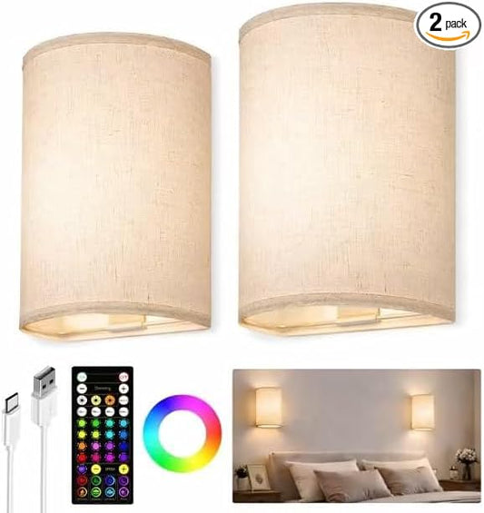 attery Operated Wall Sconce Set of Two with Remote, Wall Lights