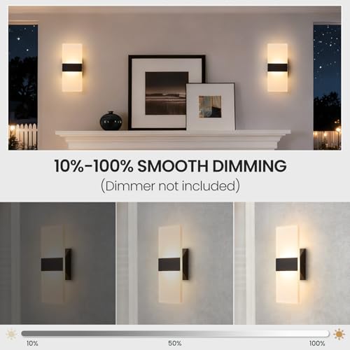 Modern LED Wall Sconce, Dimmable Indoor Wall Light, 5CCT 2700K-5000K Adjustable