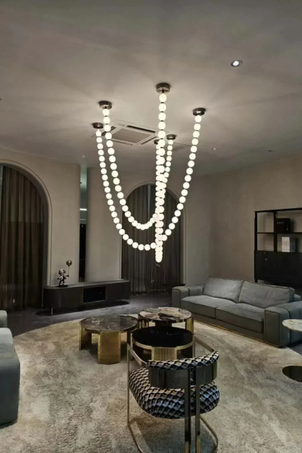 Luxurious Pearl Necklace Brass Chandelier – Brass detail 32