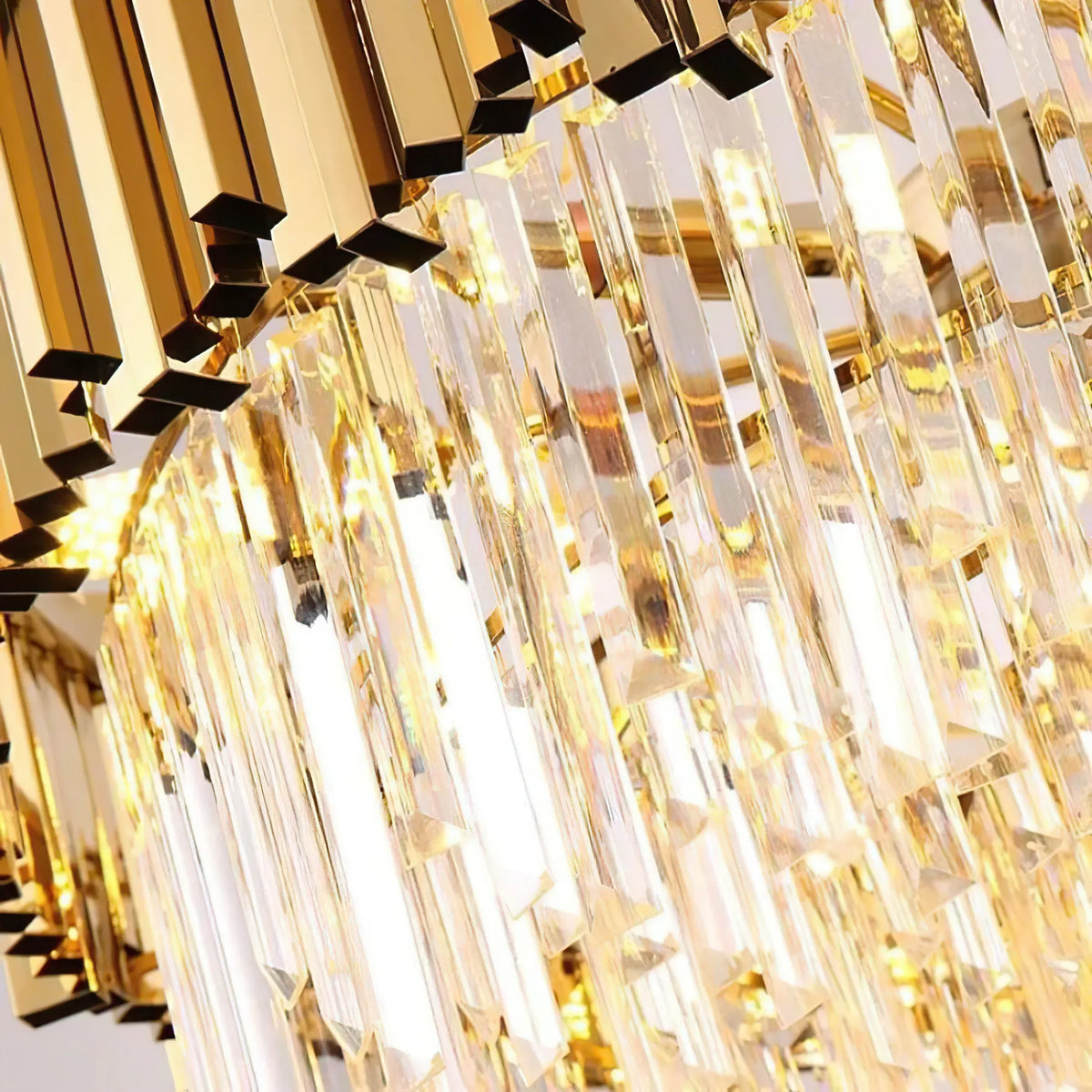 Bourbons Crystal Round Steel Ceiling Light – Crystal detail 9