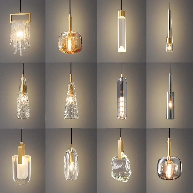 Copper Crystal Pendant Light Multiple Styles Available – Crystal detail 5