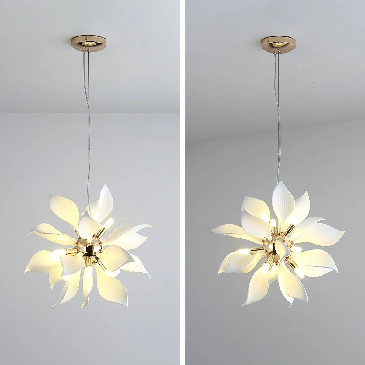 Ceramic Petals Blooming Iron Chandelier – Iron detail 20