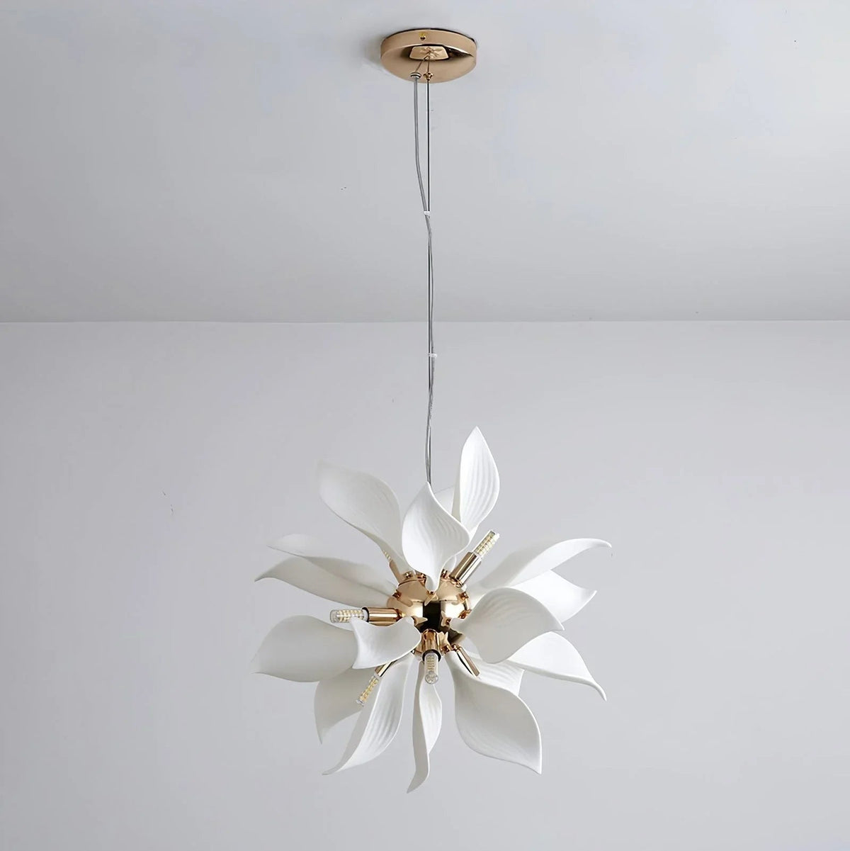 Ceramic Petals Blooming Iron Chandelier – Iron detail 17