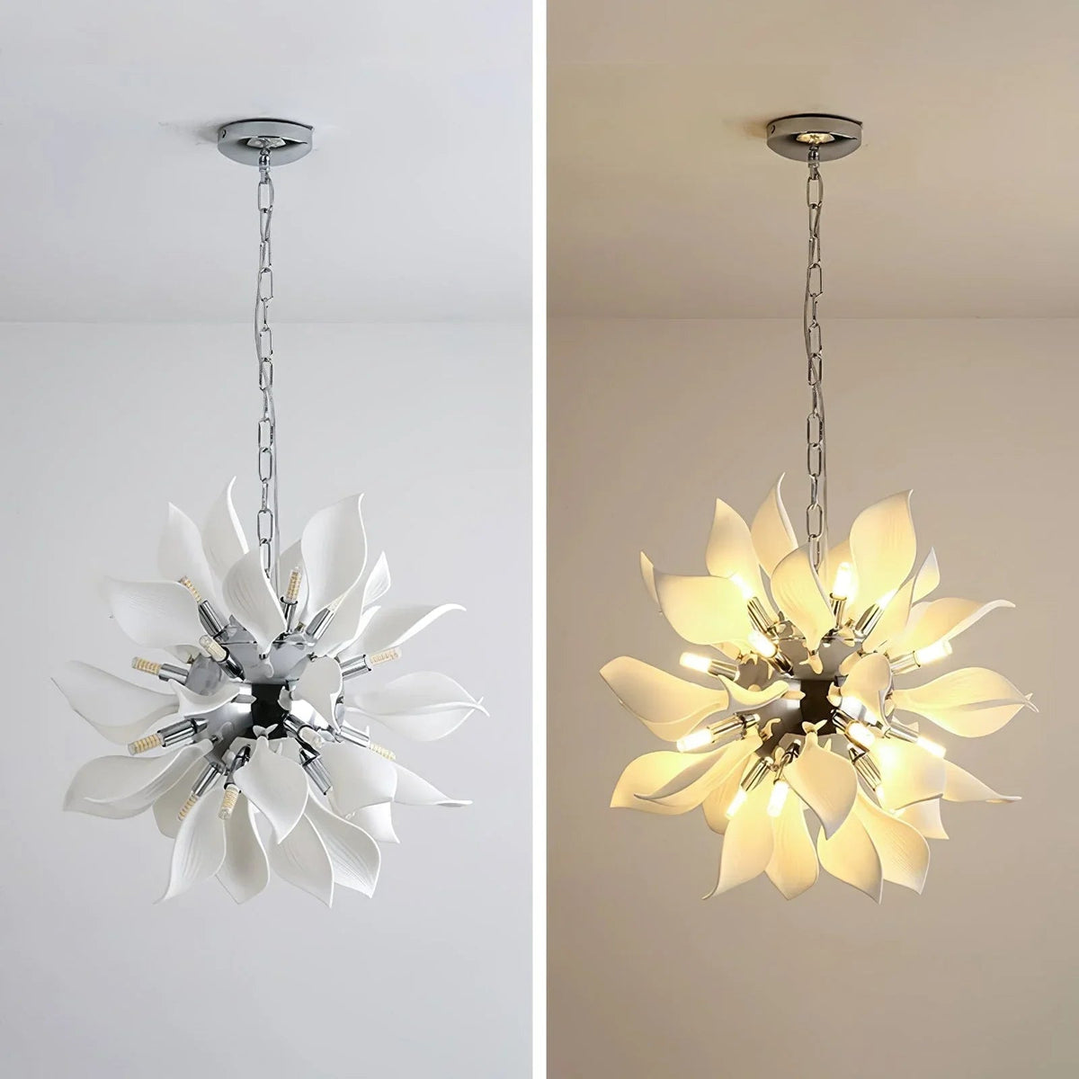 Ceramic Petals Blooming Iron Chandelier – Iron detail 19