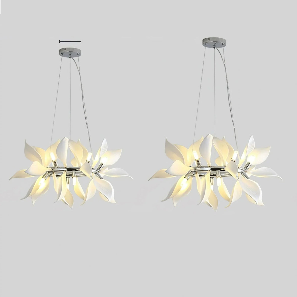 Ceramic Petals Blooming Iron Chandelier – Iron detail 23