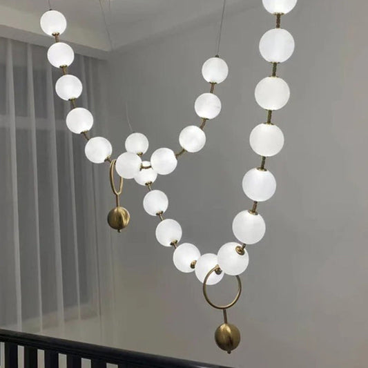 Art Deco V-Pearl Adjustable Chandelier