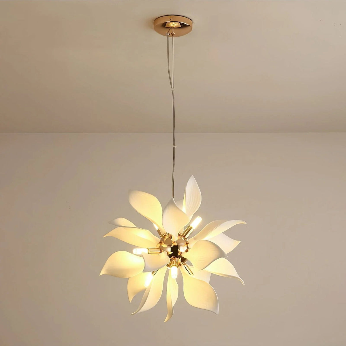 Ceramic Petals Blooming Iron Chandelier – Iron detail 25