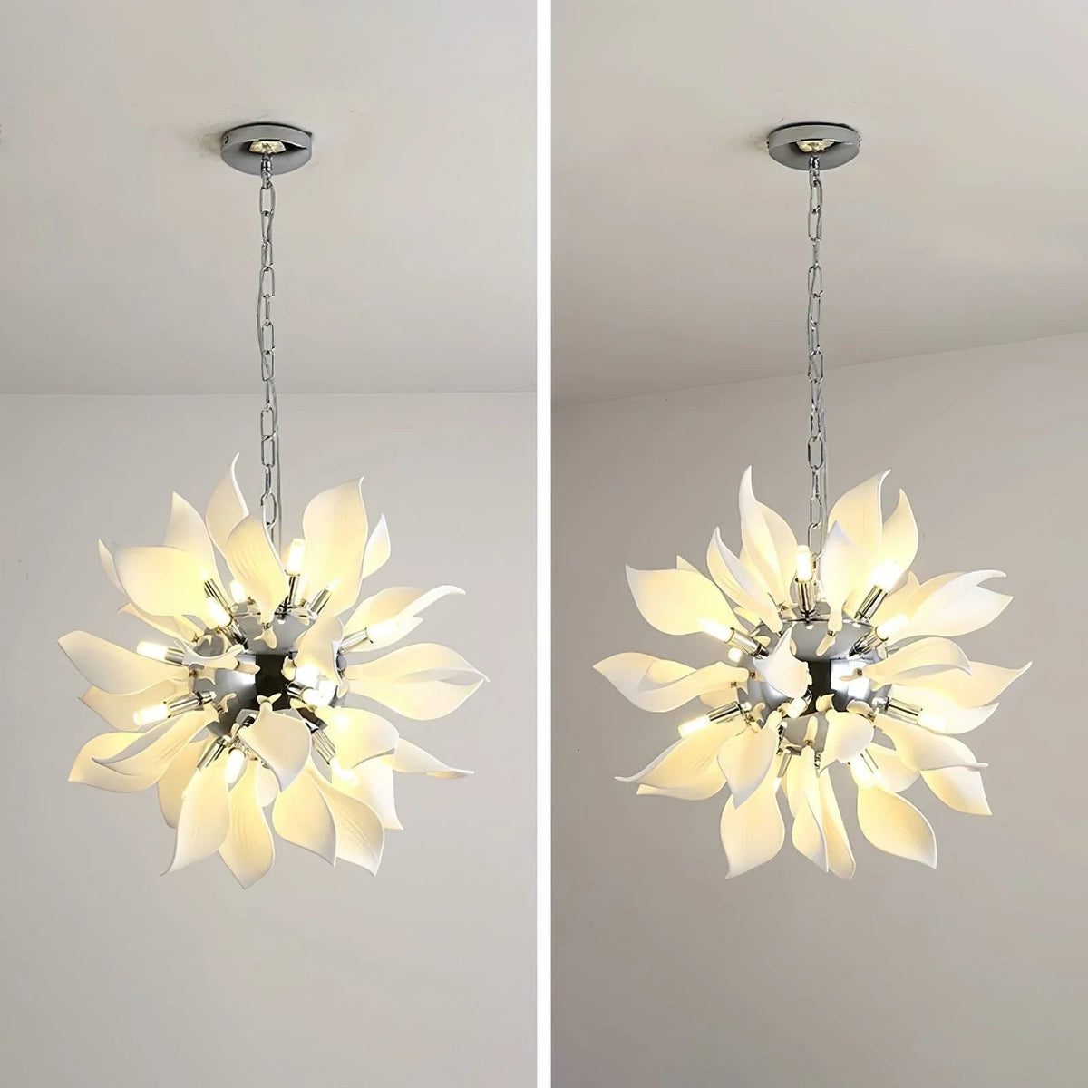 Ceramic Petals Blooming Iron Chandelier – Iron detail 21