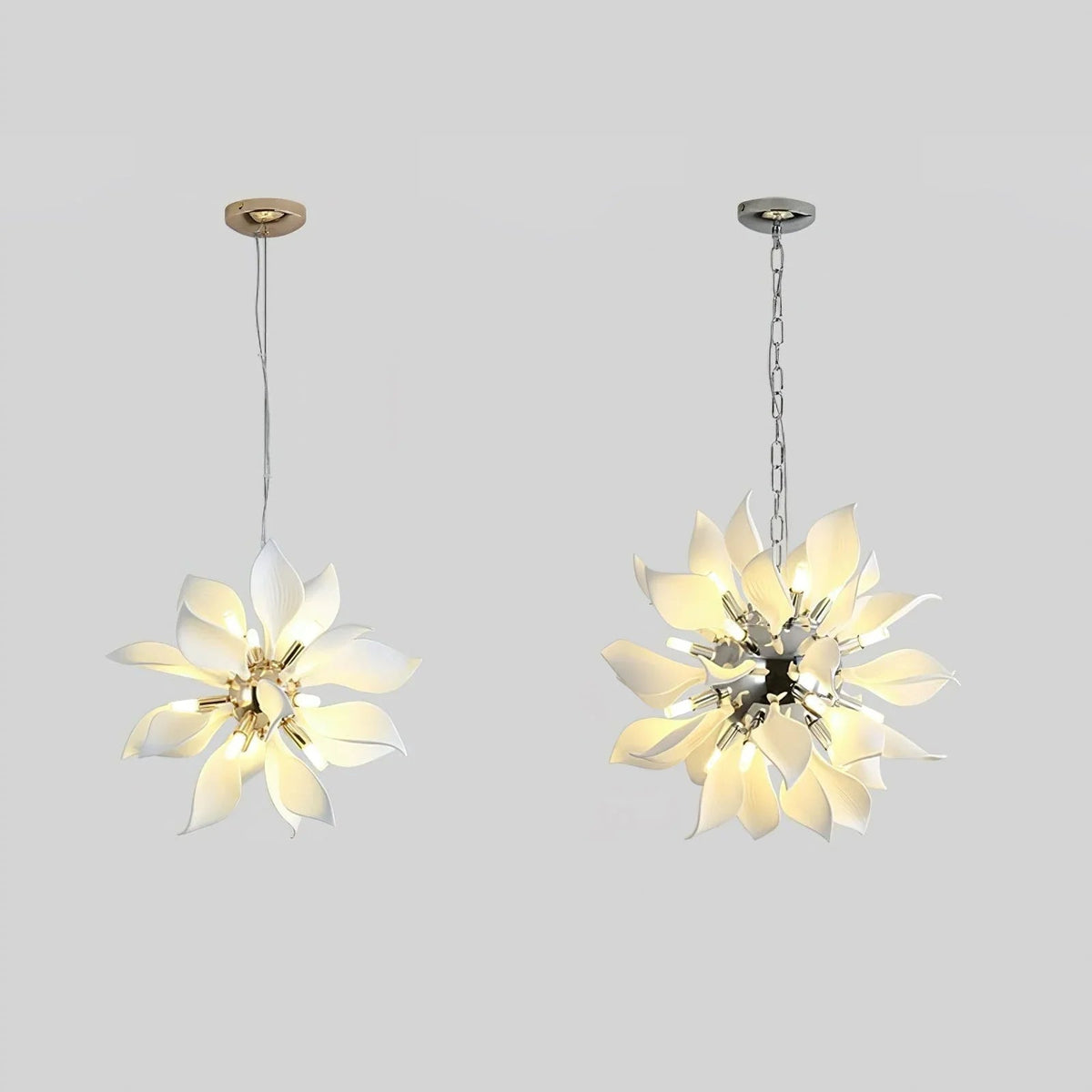 Ceramic Petals Blooming Iron Chandelier – Iron detail 22