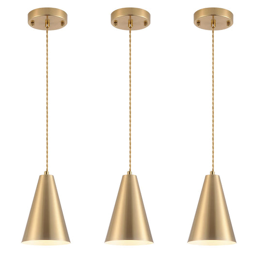Gold Pendant Lights Kitchen Island,Dining Room Light Fixtures Over Table 3 Pack with