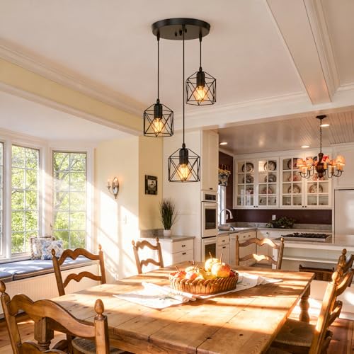 Phaosio 3 Light Pendant Lighting, Farmhouse Hanging Light Fixture