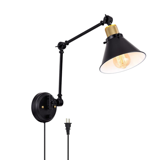 all Sconce Plug in, Dimmable Wall Sconce with Switch Swing Arm Wall Lights Plug in Wall