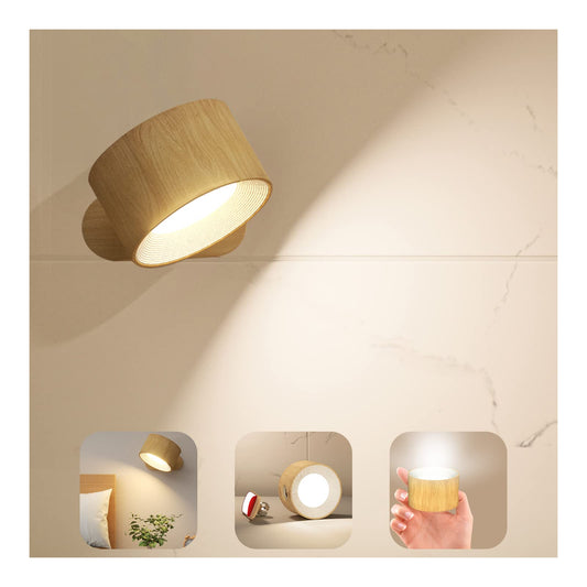 ED Sconces, Wall Mounted Lamps with Rechargeable Battery Operated USB Port 3 Color