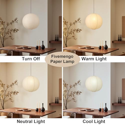20in Paper Lanterns Plug in Hanging Lamp Off-White 19.7FT Cord