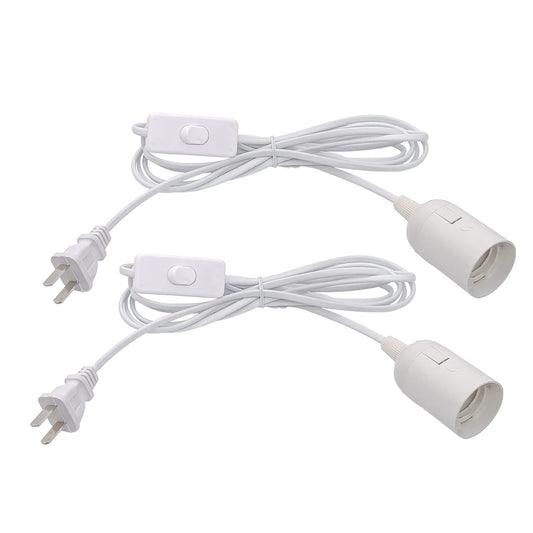 Plug in Pendant Light Cord, 2 Pack Hanging Light Kit, E26 E27 Hanging Lamp Cord with