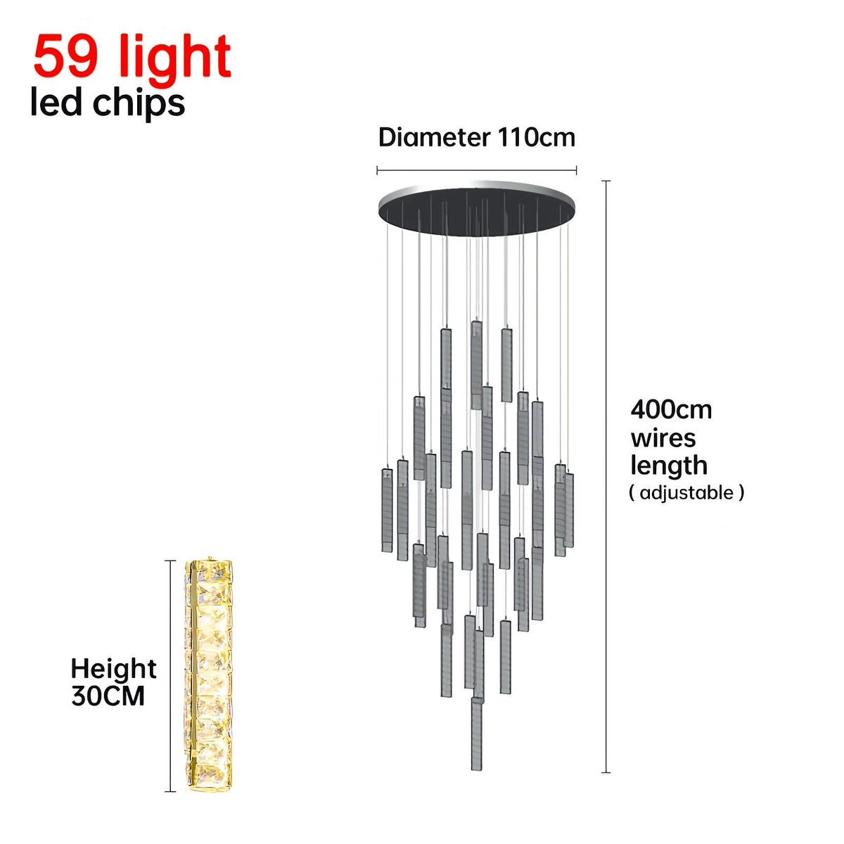 Nordic Crystal LED Chandelier – Crystal detail 46