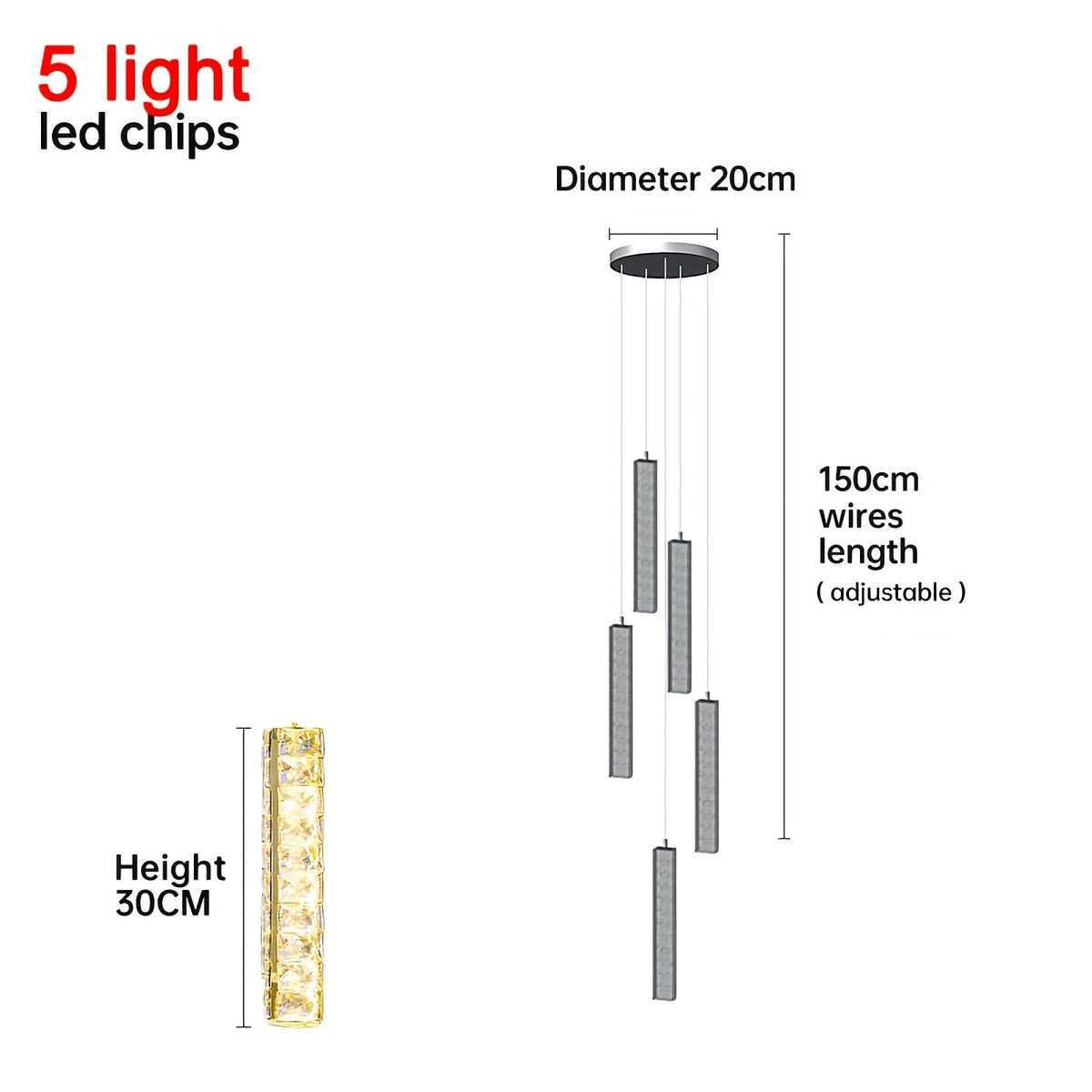 Nordic Crystal LED Chandelier – Crystal detail 23