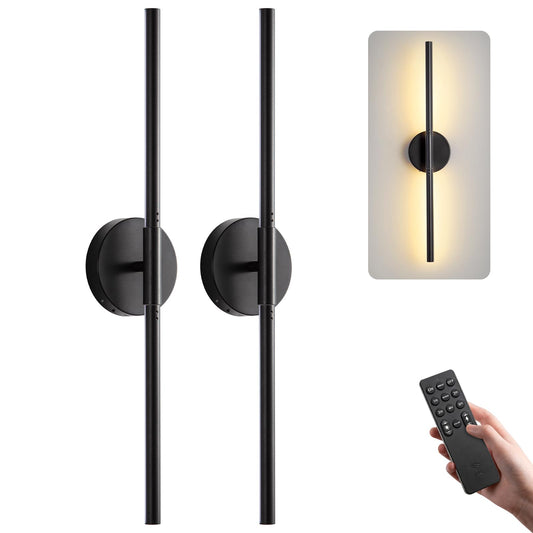 Battery Operated Wall Sconces Set of 2, Remote & Touch Control