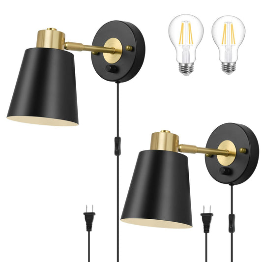 all Sconce Plug in, Dimmable Wall Sconces Adjustable Wall Lights with Plug in Cord and