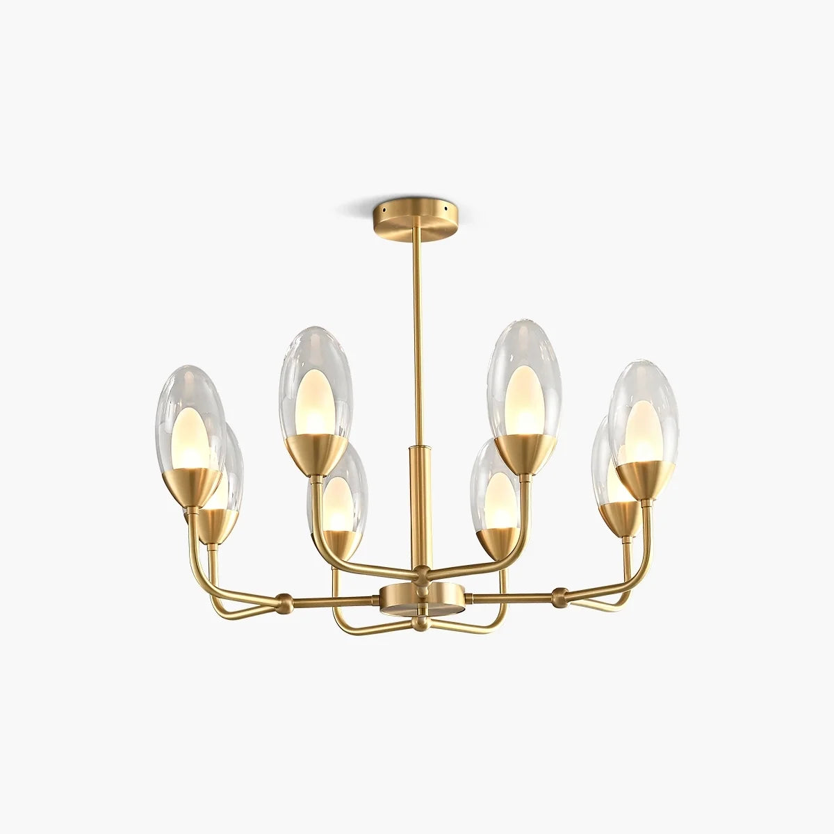 Copper & Transparent Glass Chandelier